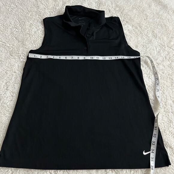 Nike Golf Women’s Size Large Solid Black Sleeveless Golf Polo Workout Sporty - Picture 3 of 6